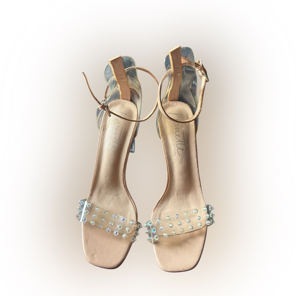 Elegant Clear Studded Heels size 8
